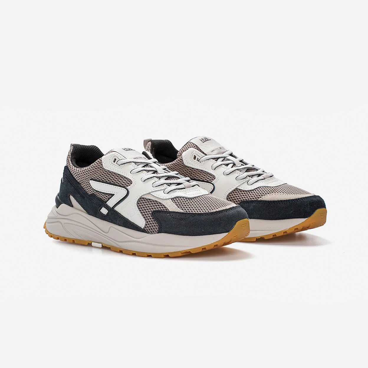 Grid | Almond Brown/Off White/Navy | Men - Image 3